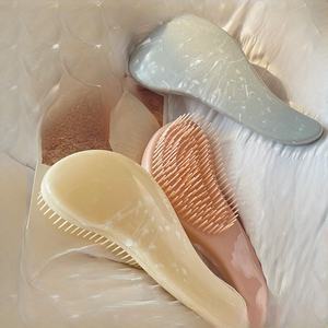 Peine de masaje con textura de mármol, para aliviar el cuero cabelludo, peine pequeño de viaje con dientes suaves, peine portátil para alisar el cabello - Product Image 3