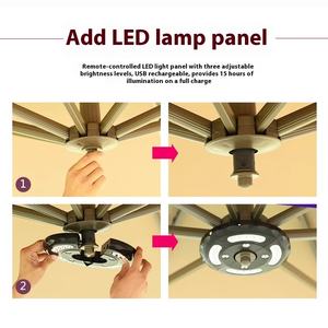 <span class=keywords><strong>Sombrilla</strong></span> de Patio Solar para Exteriores con Luces LED, Redonda, <span class=keywords><strong>Cuadrada</strong></span>, Romana, para Jardín, <span class=keywords><strong>Terraza</strong></span>, Muebles de Exterior - Product Image 6
