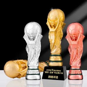 Spot wholesale high quality award resin trophy gold globe crystal trophy