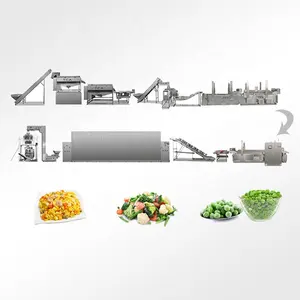 Vegetables frozen line production for fruit and vegetables cleaning and freezing processing machine