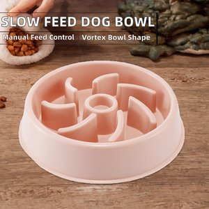 Comedero Lento para Mascotas, Plato de Comida para Perros con Diseño Vortex, Comedero Redondo de Plástico Antiasfixia para Mascotas de Interior - Product Image 2