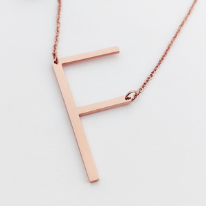 Collana iniziale <span class=keywords><strong>lettera</strong></span> <span class=keywords><strong>F</strong></span> in acciaio inossidabile fai da te personalizzata Joyeria Acero oro inossidabile 26 Lettes collana accessori coreani - Product Image 5