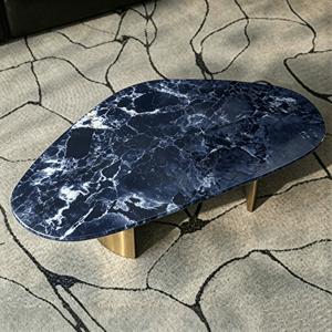 Comptoir de réception en marbre cannelé en <span class=keywords><strong>quartz</strong></span>, fait main, de forme libre, sculpté sur mesure, style européen moderne, écologique, ovale - Product Image 4