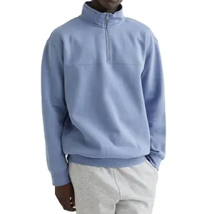 New fashion zip mock sweatshirt oversize quarter zip neck pullover sweatshirt