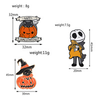 Broche en émail à tête de citrouille mignonne, série Halloween, série Punk, série Noël effrayant, best-seller, style dessin animé