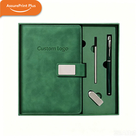 Ensemble cadeau de carnet en cuir PU A5 personnalisé avec logo, stylo, papier épais, fermeture magnétique, journal d'affaires, cadeau d'entreprise