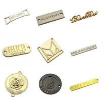 Étiquettes métalliques personnalisées pour vêtements et chaussures, avec logo brodé ou lettres cousues, pour marques de mode