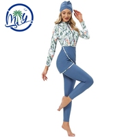 Maillot de bain musulman modeste 3 pièces à manches longues style tropical, burkini, maillot de bain personnalisé pour femme, service d'échantillons, directement de l'usine