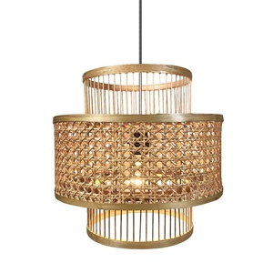 Colgante de bambú/rafia 1xE27, dimensiones 36x36 cm - ideal para iluminación ambiental y decoración de espacios interiores. - Product Image 1