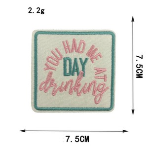 Parches Bordados Personalizados Termoadhesivos Cuadrados con la Frase '<span class=keywords><strong>Ohh</strong></span> Lala' en Rosa, para Decorar Ropa, Sombreros y Bolsos - Product Image 4