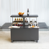 Table à manger intelligente multifonctionnelle moderne avec réfrigérateur intégré relevable pour bureau et entreprise