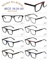 Kacamata Optik Berkualitas Tinggi Model Sara 40125 Bingkai Penuh Klasik Solid untuk Pria, Bahan Asetat, Fashionable, Cocok untuk Pemakaian Sehari-hari