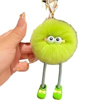 Soododo 2026 Adorable Peluche Lapin Rex à Longues Jambes, Petit Ballon de Charbon, Porte-clés de Voiture, Pendentif de Sac, Jouet en Peluche Entièrement Fait Main, Cadeau