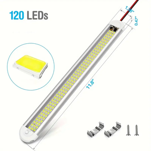 Barra de Luz Interior LED de 12V 24V, 120 LED, Tira de Luz LED para <span class=keywords><strong>Maletero</strong></span>, Lámpara para <span class=keywords><strong>Remolque</strong></span> de Carga Cerrado, <span class=keywords><strong>Coche</strong></span>, RV, Camioneta, Camión, Caravana - Product Image 3