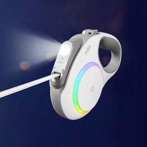 Collar de perro con luz LED pequeña/grande, correa retráctil suave de lujo, Flexible ABS + cinturón para caminar de nailon, accesorio automático brillante para mascotas - Product Image 2