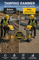 Compacteur vibrant portatif LC à faible consommation, moteur essence 3,6 kW, force d'impact 10 KN, 600-640 TPM, efficace