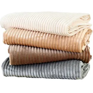 Fabrika ucuz fiyat tek katmanlı çizgili sütlü cilt dostu pürüzsüz kumaş pazen battaniye