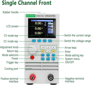 ET5411A + Single-Channel DC carga eletrônica 500V 15A 400W testador de bateria CV CR CP CC + CV CR + CV Modo 2.8-inch TFT LCD - Product Image 2