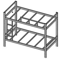 Lit superposé modulaire en profilé d'aluminium, lit double robuste en métal pour dortoir du personnel