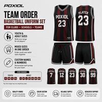 Conjunto de Uniforme de Baloncesto Personalizado con Rayas, Jersey y Pantalones Cortos de Secado Rápido, Nombre y Número Personalizados para Clubes, Escuelas, Equipos Juveniles y Adultos