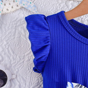 Vestidos de Verano con Flores para Niñas Pequeñas, Ropa Infantil con Volantes, Mangas Cortas, Estilo Dulce para Uso Diario - Product Image 4