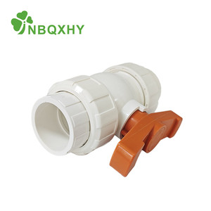 Vanne à boisseau sphérique double union en <span class=keywords><strong>PVC</strong></span> blanc, prix usine, 1/2-4 pouces, ANSI DIN PN16, manuelle, haute pression pour alimentation en eau - Product Image 5
