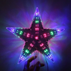 Stella A cinque Punte Colorata Che Cambia Albero Di Natale Luminoso Decorazione Topper Stella Per La Festa del partito Ornamento luce della stella del led - Product Image 3