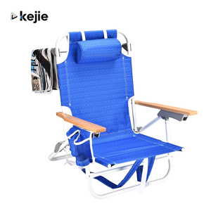 Chaise de plage pliable en métal portable avec logo personnalisé Kejie, avec accoudoirs, pour l'extérieur, fabriquée par des fabricants de meubles d'extérieur - Product Image 1