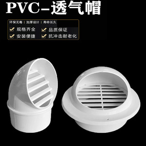 Tapa de ventilación de PVC de 75 mm, 110 mm, 160 mm, 200 mm, impermeable y transpirable para tubo de escape de techo o pared - Product Image 3
