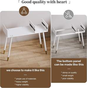 Tocador Phoenix Home con espejo y luces, tocador moderno con 3 cajones para dormitorio - Product Image 6