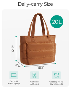 Custom Puffer Tote <b>Bag</b> with Zipper Large Quilted Shoulder Shopping <b>Bag</b> with Compartments for Travel <b>Work</b> Gym Hand <b>Bag</b> - Product Image 2