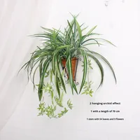 Plante suspendue artificielle en plastique, feuilles vertes, décoration murale, plante araignée à 4 branches, 70 cm, verdure, plantes en pot d'intérieur décoratives