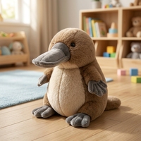 Peluche personnalisée en forme d'oiseau à bec de canard, jouet en coton PP, fausse fourrure de lapin, peluche longue ou courte, poupée douce, OEM ODM