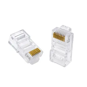 Transparent Color Bare Copper RJ45 Cat5 Network Cable Connector