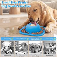 Gamelle 2-en-1 pour animaux de compagnie : Distributeur de nourriture lente et tapis à lécher, avec ventouse antidérapante, balle interactive roulante, durable, portable, pour liquides et friandises épaisses, pour chiens et chats