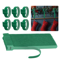 Guirlande de Noël double face écologique résistante à la chaleur avec attaches auto-agrippantes blanches, attaches de câbles végétaux réglables, guirlande de fête en polyester