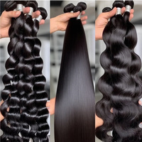 Extensions de cheveux humains brésiliens Remy en gros, super double drawn, ondulations profondes lâches, trame machine, cuticules alignées, qualité 8A