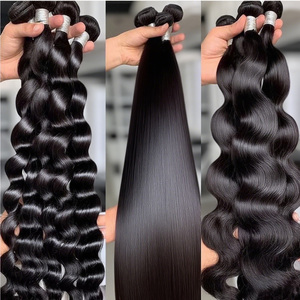 ผมต่อแบบเวฟลึกสองชั้น คุณภาพ <span class=keywords><strong>8A</strong></span> ผมแท้บราซิล Remy แบบ Super Double Drawn  ตัวอย่างฟรีสำหรับขายส่ง - Product Image 1