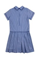 Uniforme escolar personalizado para niñas, camisa escolar Oem, azul claro, tela escolar, para verano