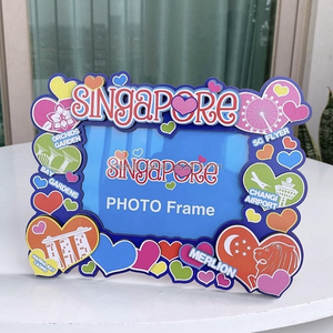 Marco de Fotos de MDF con Relieve 3D, Recuerdo Turístico de Singapur, Estilo <span class=keywords><strong>Vintage</strong></span>, Ecológico, Hecho a Medida, para Fotos de 4x6, 5x7 y 8x10 - Product Image 1
