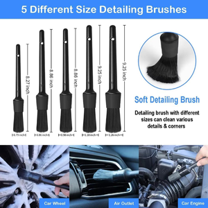 Car Detail Cleaning Kit Plastic Air Conditioning Vent <b>Scrubbing</b> <b>Brush</b> Wheel Rim Dirt Dust Cleaning Tool Set Car Cleaning Tools - Product Image 2
