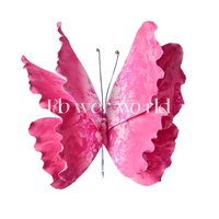 Grande Décoration Florale Artificielle Papillon en PE Faite à la Main, Motif Coloré, Imperméable, pour Halloween et Vitrines de Centres Commerciaux