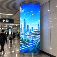 Module d'affichage LED flexible d'intérieur, écran publicitaire cylindrique incurvé avec résolution 8K