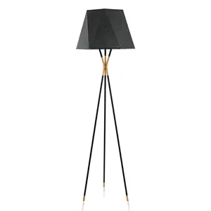 Trépied au sol moderne et simple en tissu noir, éclairage d'intérieur, lampe avec pied, pour salon, chambre à coucher, hôtel