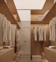 Armoire moderne et durable en bois avec éclairage LED, système de meubles de chambre écologique