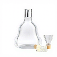 Vente en gros de bouteilles de vin, de whisky et de vodka en verre cylindrique de 750 ml avec finition mate et bouchons en liège