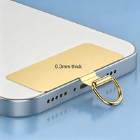 Patch de fixation universel ultra-fin 0,3 mm pour cordon de téléphone, en acier inoxydable, avec anneau en D, compatible smartphones et coques
