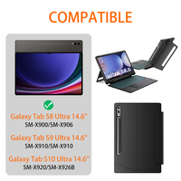 Keyboard Tablet Tipis Baru yang Dapat Dilepas dan Diputar dengan Keyboard Terpisah, Rotasi 360° & Slot Pena untuk Samsung Galaxy Tab S9 Ultra 14.6"