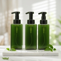 Duannypack Bouteille carrée verte de 250 ml et 450 ml avec pompe pulvérisatrice et sérigraphie pour savon liquide et nettoyant visage