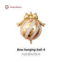 Ballons Minghui, ballon suspendu à rayures multicolores, ballon en feuille d'aluminium pour la décoration de Noël et le Nouvel An, pour la décoration de fête à domicile